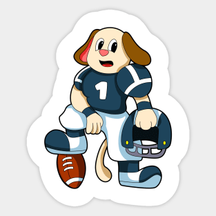 Dog at Sports with Football & Jersey Sticker